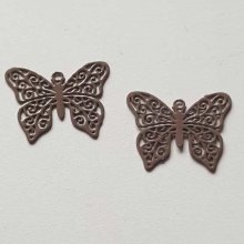 Breloque papillon N°19 Marron 13 x 16 mm