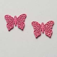Breloque papillon N°19 Rose 13 x 16 mm