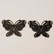 Breloque papillon N°20 Noir 15 x 20 mm