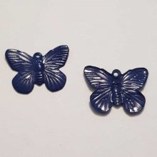 Breloque papillon N°25 Marine 18 x 14 mm