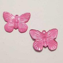 Breloque papillon N°25 Rose 18 x 14 mm