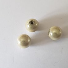 Perle Magique Ronde 10 mm Crème x 10