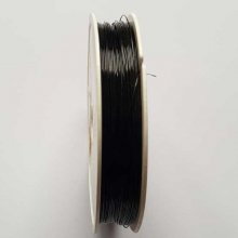 x 100 Fil Câblé Noir Diamètre 0.45 mm