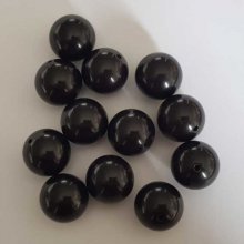 x 5 Perle ronde en plastique Noir 20 mm 01