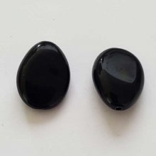 Breloque Perle Style Galet Noir N°01