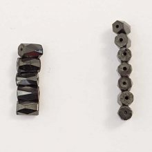 10 Perles Hématite Magnétiques Cylindre Facetté 6 x 8 mm N°01