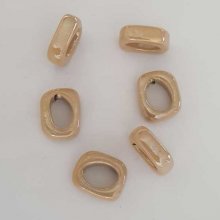 Perle céramique passe cuir ovale 18 mm Marron Clair