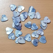 10 Perles breloques Pendentifs Nacres Cœur 17mm Bleu