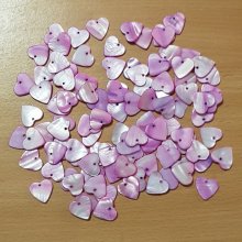 10 Perles breloques Pendentifs Nacres Cœur 17mm Fushia