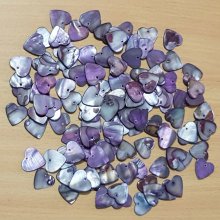 10 Perles breloques Pendentifs Nacres Cœur 17mm Violet