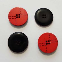 Bouton Rond 18 mm Rouge N°001