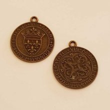 Breloque Médaille pièce 30 mm Bronze-07
