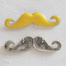 Breloque pendentif Moustache N°15 Jaune