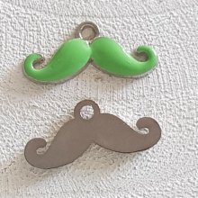 Breloque pendentif Moustache N°21 Vert