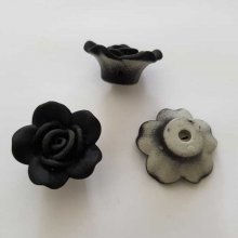 Fleur Rose Givré 25 mm Noir