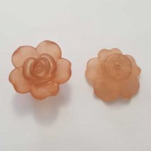 Fleur Rose Givré 25 mm Orange Clair