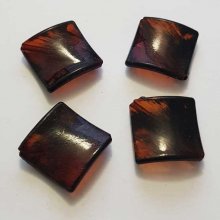 Perle acrylique carré orange 29 mm