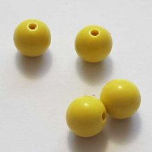 Perle Acrylique Ronde 10 mm Jaune 01 x 1 Pièce