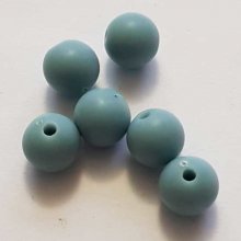 Perle Acrylique Ronde 10 mm Vert / Gris 03 x 1 Pièce
