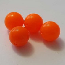 Perle Acrylique Ronde 16 mm Orange 01 x 1 Pièce