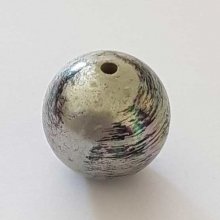 Perle Acrylique Ronde 22 mm Argenté Gris 03 x 1 Pièce