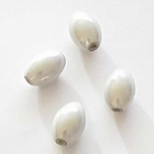 Perle Magique Ovale Blanc 14 mm