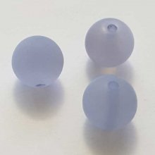 Perle Polaris Mat Ronde 14 mm Bleu Mauve 01 x 1 Pièce