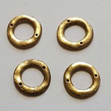 Perle rondelle plate anneau intercalaire en métal argenté 044 Bronze