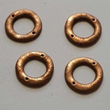 Perle rondelle plate anneau intercalaire en métal argenté 044 Cuivre