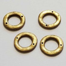 Perle rondelle plate anneau intercalaire en métal argenté 044 Doré Vieil Or