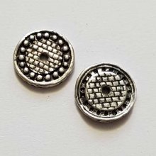 Perle rondelle plate anneau intercalaire en métal argenté 043 Argent