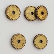 Perle rondelle plate anneau intercalaire en métal argenté 001 Bronze
