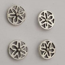 Perle rondelle plate anneau intercalaire en métal argenté 005 Argent
