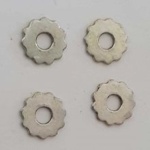 Perle rondelle plate anneau intercalaire en métal argenté 006 Argent