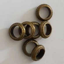 Perle rondelle plate anneau intercalaire en métal argenté 021 Bronze