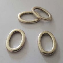 Perle rondelle plate anneau intercalaire en métal argenté 022 Argent
