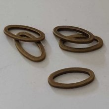 Perle rondelle plate anneau intercalaire en métal argenté 023 Bronze