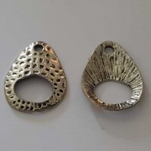 Perle rondelle plate anneau intercalaire en métal argenté 030 Argent