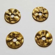 Perle rondelle plate anneau intercalaire en métal argenté 040 Bronze
