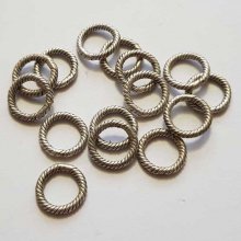 Perle rondelle plate anneau intercalaire en métal argenté 042 Argent