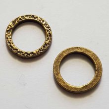 Perle rondelle plate anneau intercalaire métal argenté 045 Bronze