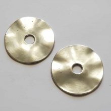Perle rondelle plate anneau intercalaire métal argenté 048 Argent