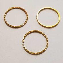 Perle rondelle plate anneau intercalaire métal argenté 055 Doré