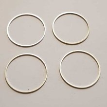 Perle rondelle plate anneau intercalaire métal argenté 057 Argent