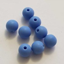 Perles acryliques Rondes 08 mm Bleu 01 x 10 Pièces