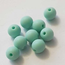 Perles acryliques Rondes 08 mm Vert 01 x 10 Pièces