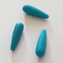 Perle Texture Aspect Gomme Goutte Turquoise 29 mm
