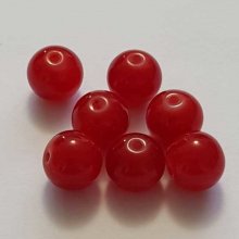 Perle Verre Ronde 10 mm Rouge 03 x 1 Pièce