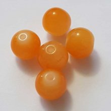 Perle Verre Ronde 12 mm Orange 02 x 1 Pièce