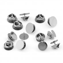 Support Boucle d'oreille puce ronde 10 mm en acier inoxydable N°02